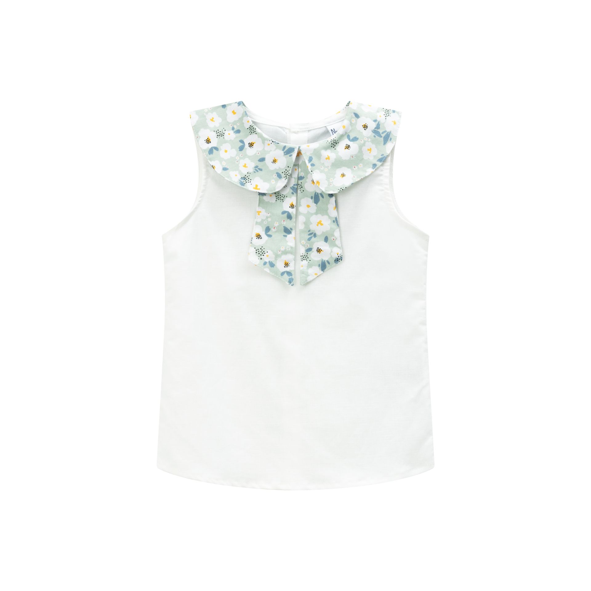 chemisier fille col fleuri