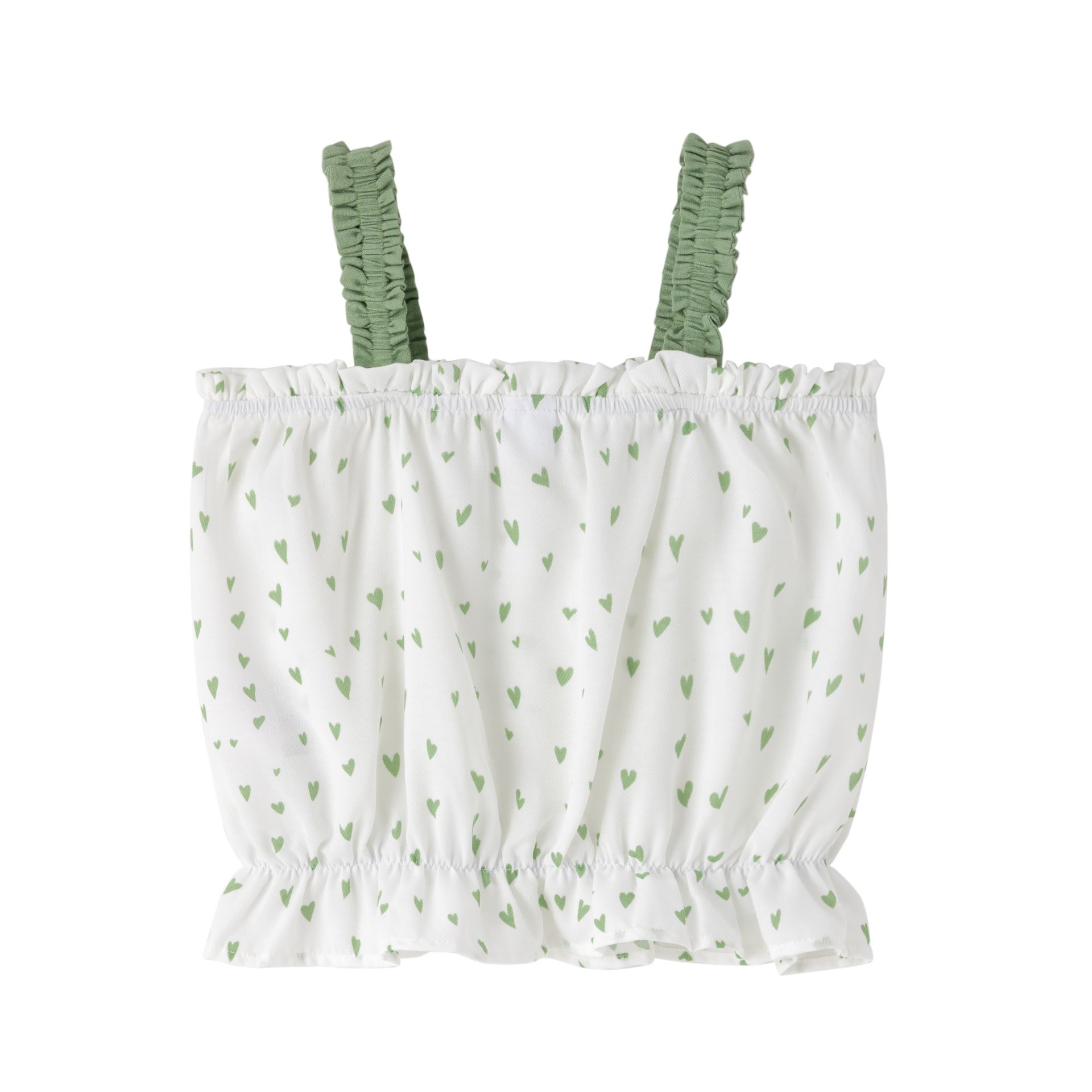 blouse enfant motifs coeurs verts