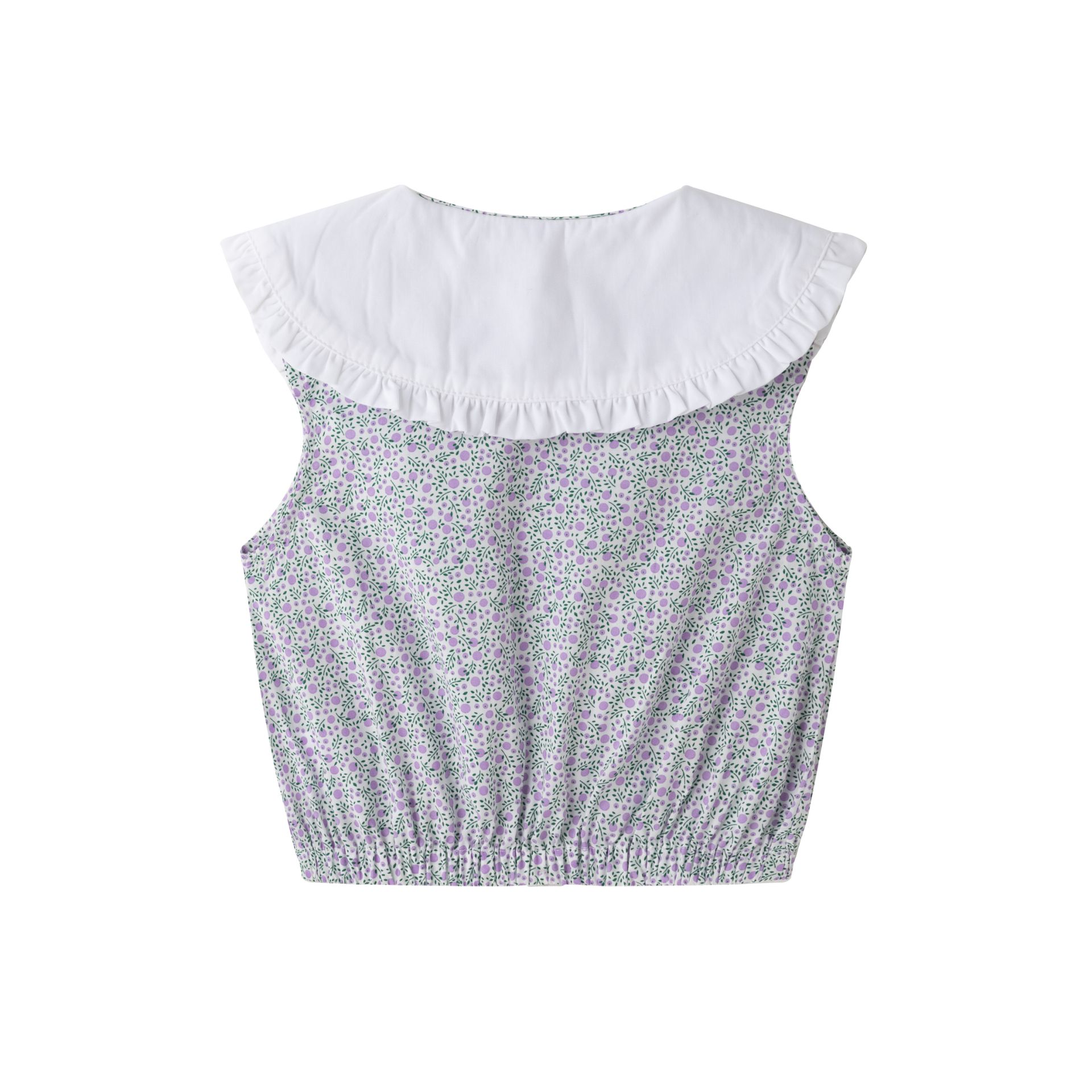 col volant blouse fille