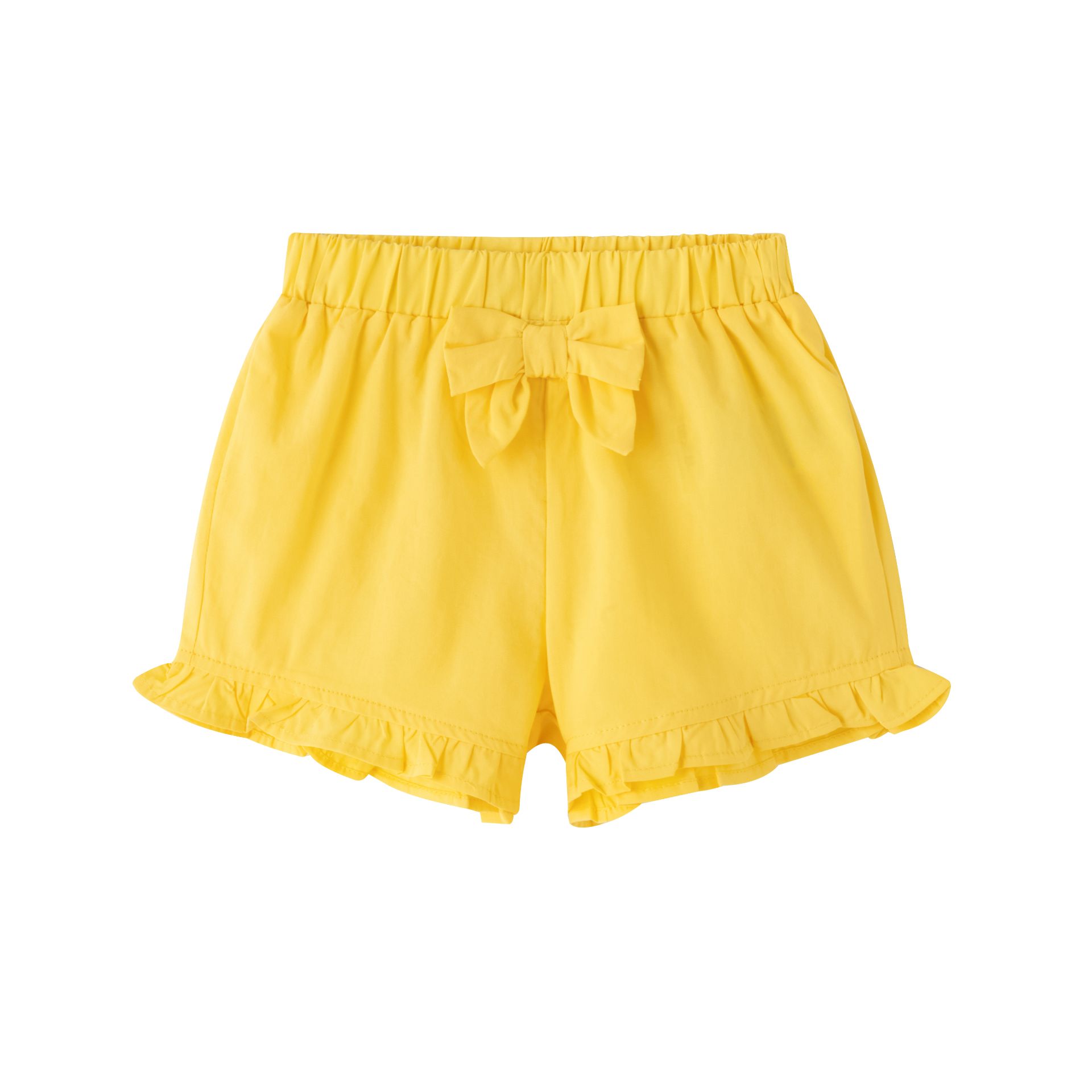 short bébé jaune avec noeud