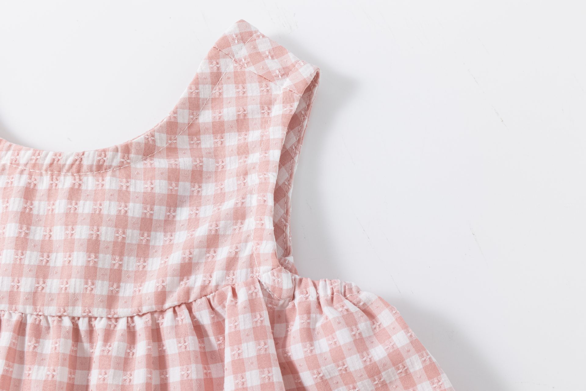 rose vichy vêtement enfant