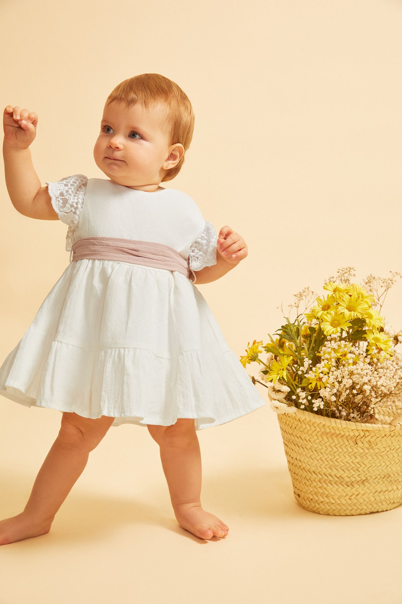 robe ruban rose bébé