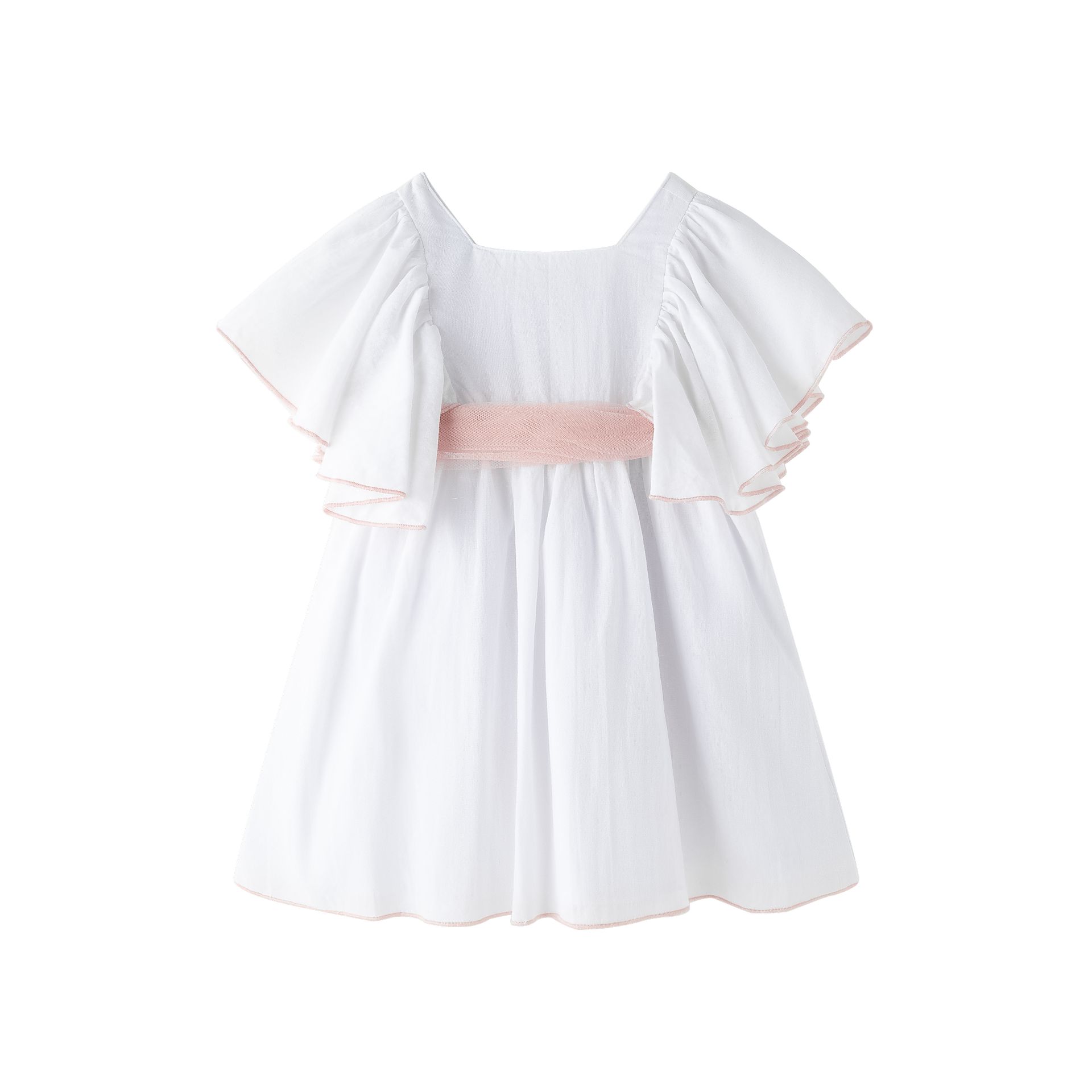 robe de cérémonie blanche et rose