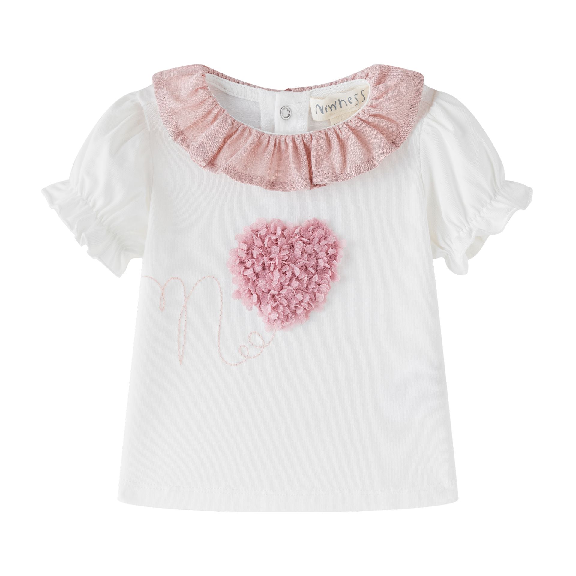 tee shirt bébé blanc et rose