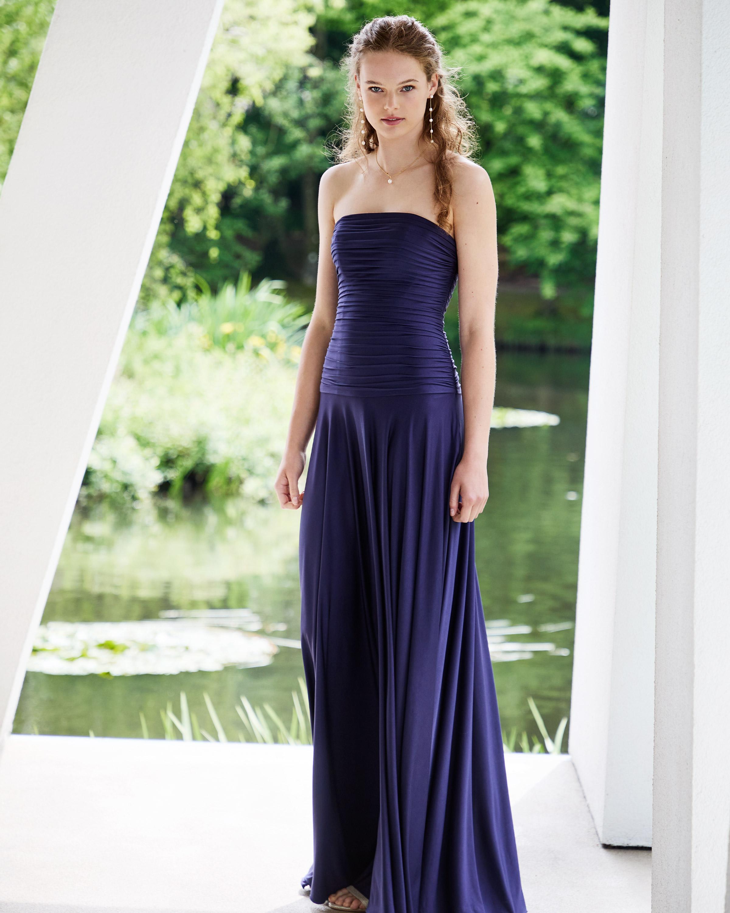 robe de cérémonie bustier bleue