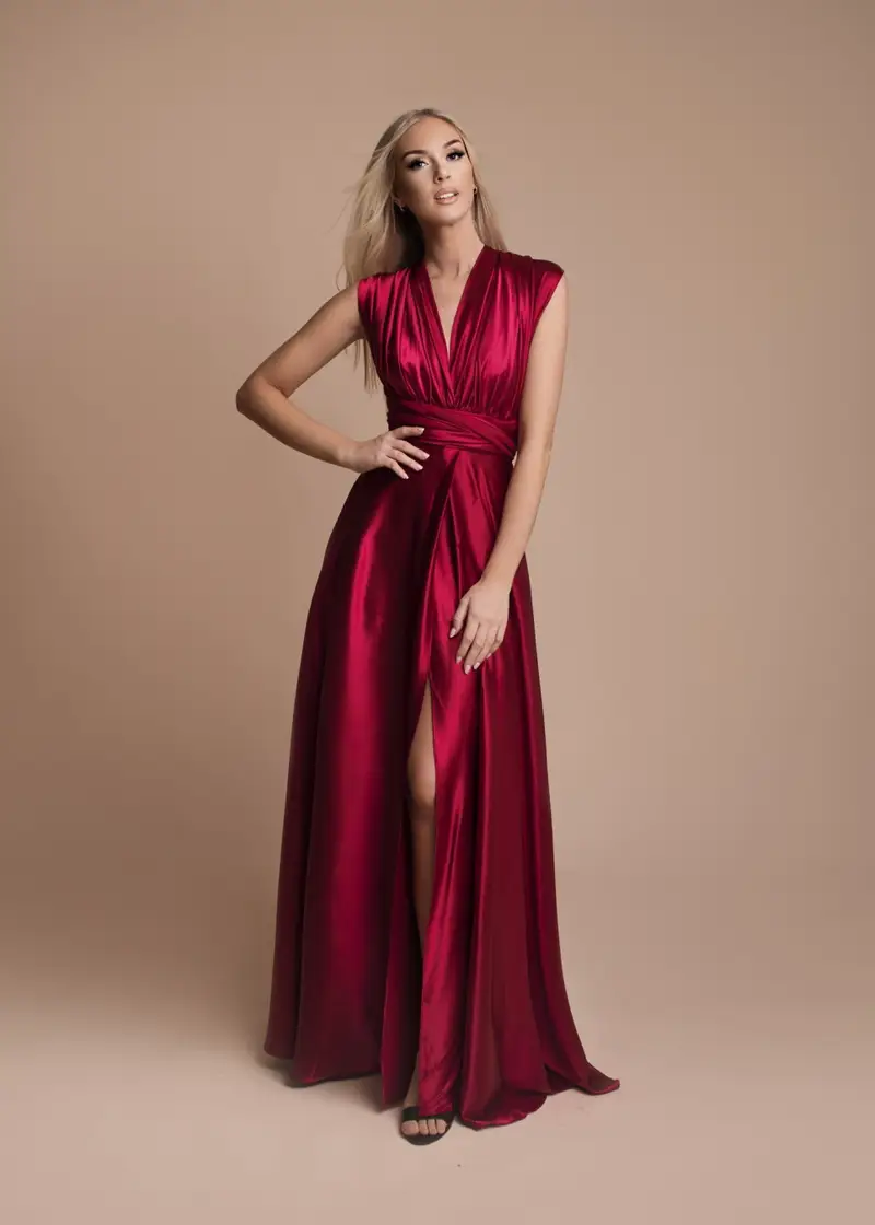robe cocktail bordeaux