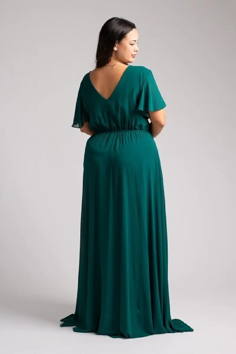 élégante robe de cocktail verte