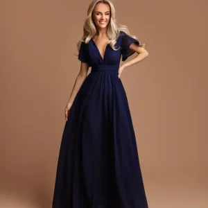 robe cocktail bleue marine
