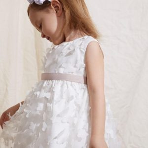 robe bébé cérémonie papillons 3D